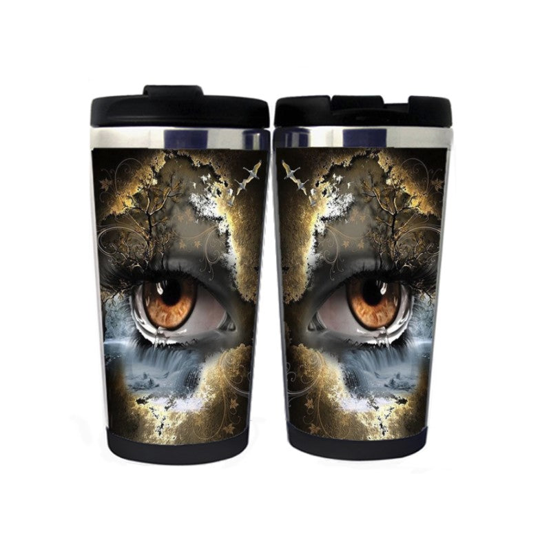 Eyes Full Drill Manipulations of Fantasy Eyes Mug Stainless Steel 400ml Coffee Tea Cup Beer Stein Birthday Gifts Christmas Gifts