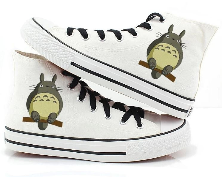 Totoro Canvas shoes Hand Painted Shoes canvas shoes sneaker shoes high top shoes Totoro hand painted shoes