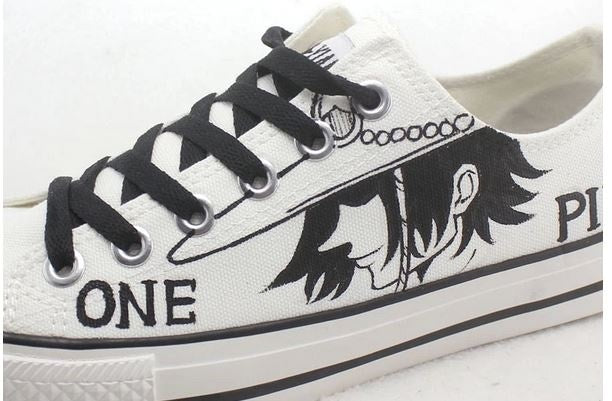 one piece anime shoes canvas shoes Hand Painted Shoes canvas shoes sneakers