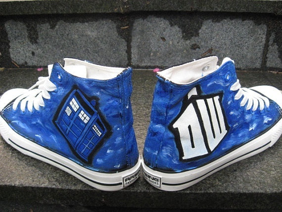 ডাক্তার যারা জুতা হাতে আঁকা ক্যানভাস sneakers হাত আঁকা ক্যানভাস অবসর জুতা উচ্চ শীর্ষ জুতা