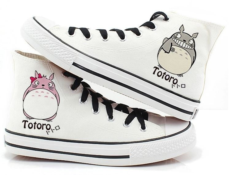 Totoro canvas shoes Totoro Hand Painted Shoes sneakers high top shoes