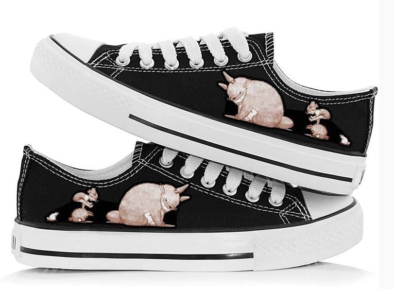 Plátěné boty Totoro Ručně malované boty Totoro Módní unisex dámské a pánské boty