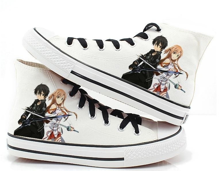 anime canvas shoes anime Hand Painted Shoes Fashion Unisex Women and Men's shoes