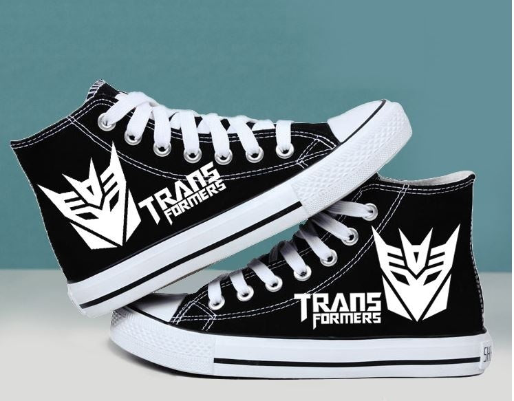 transformer Shoes Hand Painted Shoes transformerscanvas shoes sneakers high top shoes