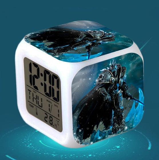 World of Warcraft LED Barevná světla Kreativní Malý budík Pokoj Ložnice Hodiny World of Warcraft Dárky k narozeninám Vánoční dárky