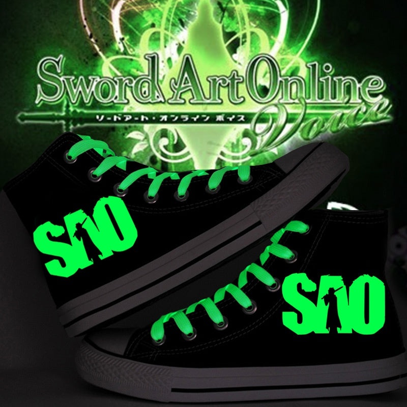 Unisex Sword Art Online Plátěné boty Svítící boty Vysoké topy Osvětlené tenisky Sword Art Online SAO dárky k narozeninám Vánoční dárky