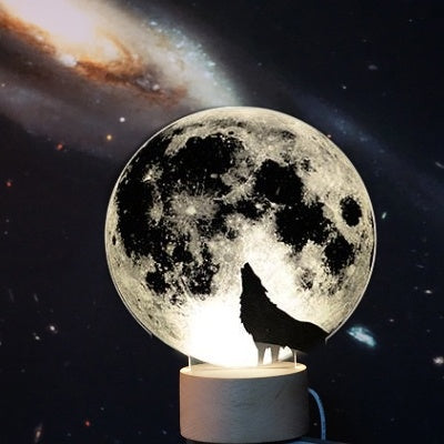 Moon Wolf 3D led Lamp Wolf LED Desk Light Lamp Wolf Gifts Birthday Gifts Christmas Gifts
