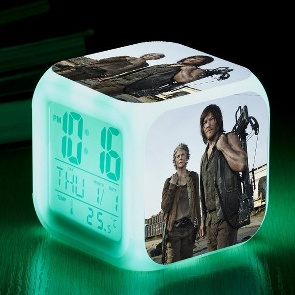 The Walking Dead Daryl Dixon LED Colorful Lights Creative Small Alarm Clock Room Bedroom The Walking Dead Birthday Gifts Christmas Gifts