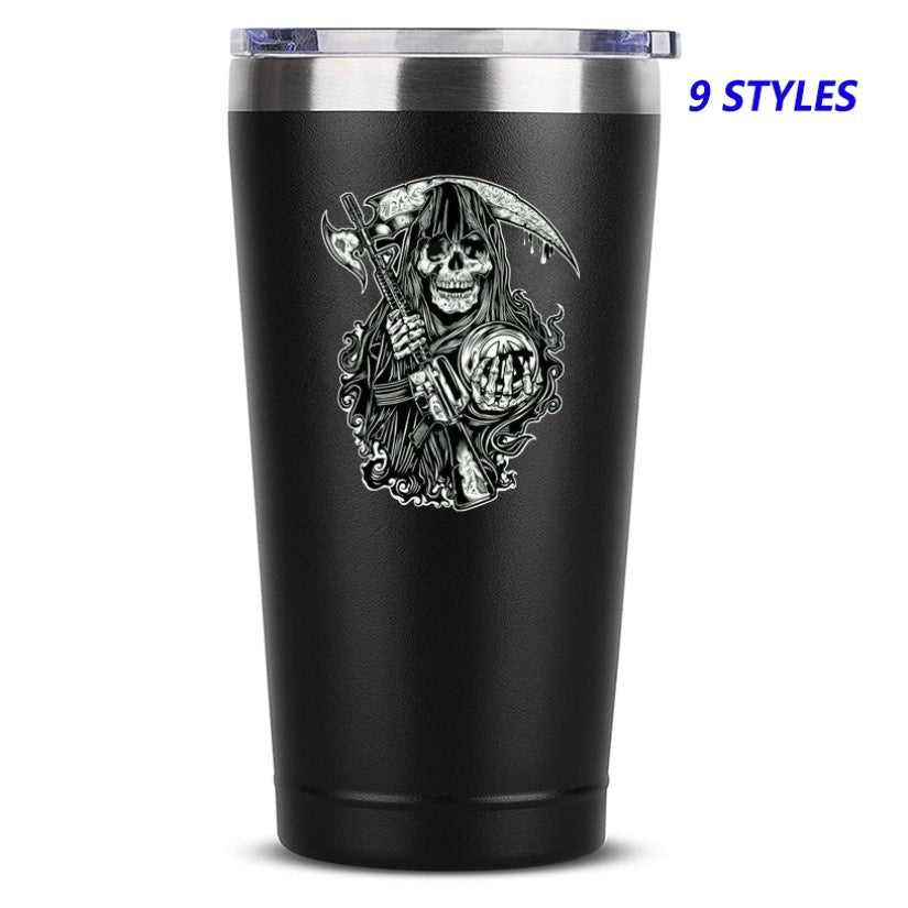 Skull Coffee Mug 20 OZ Stainless Steel Tumbler Insulated Funny Travel Mug Novelty Gift