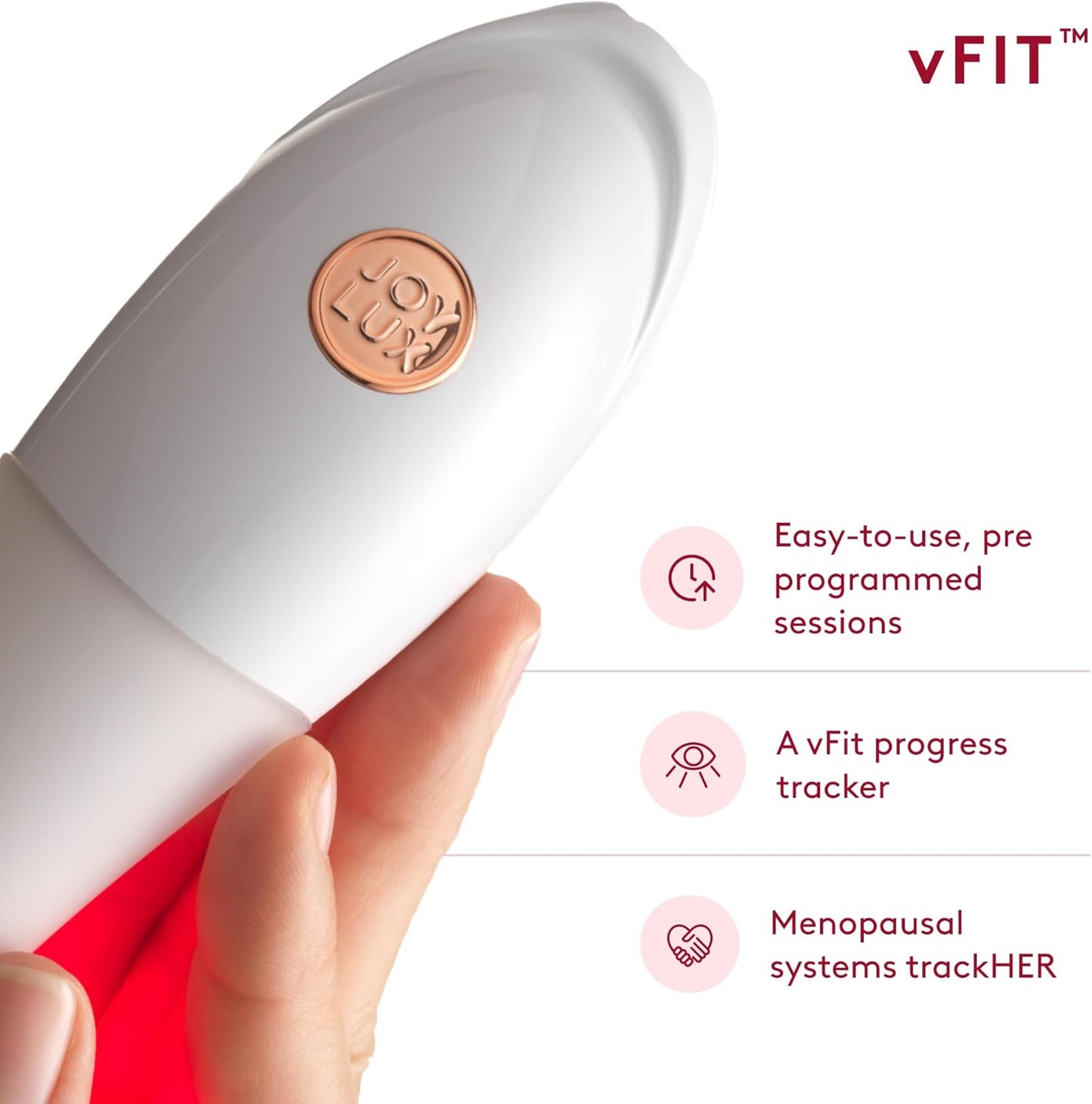 vFit Set, Red LED Light Device for Women,Intimate Wellness System for Menopausal Women & New Mothers, Promotes Natural Hydration