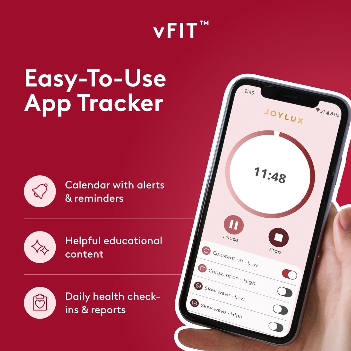 vFit Set, Red LED Light Device for Women,Intimate Wellness System for Menopausal Women & New Mothers, Promotes Natural Hydration