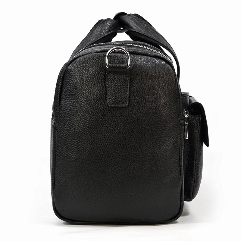 Black Leather Duffle Bag | MERIDA