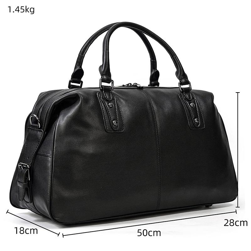 Black Leather Holdall | MONTERREY