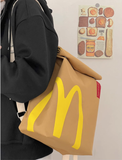 Quirky Design,Spoof Backpack, Unisex Shoulder Bag, Eco-Friendly McDonald's Schoolbag Travel Bag Bookbags Gifts