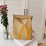 Quirky Design,Spoof Backpack, Unisex Shoulder Bag, Eco-Friendly McDonald's Schoolbag Travel Bag Bookbags Gifts