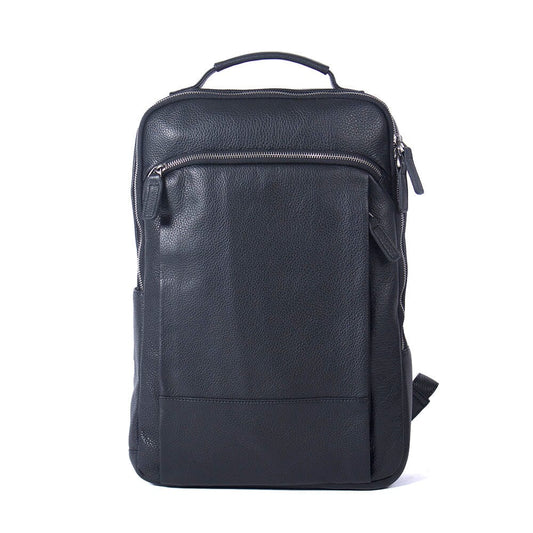 Black Leather Laptop Backpack | STEELE