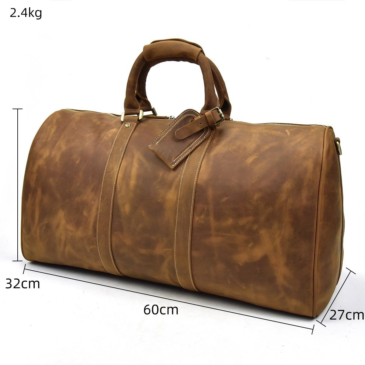 Brown Leather Holdall | SANTIAGO