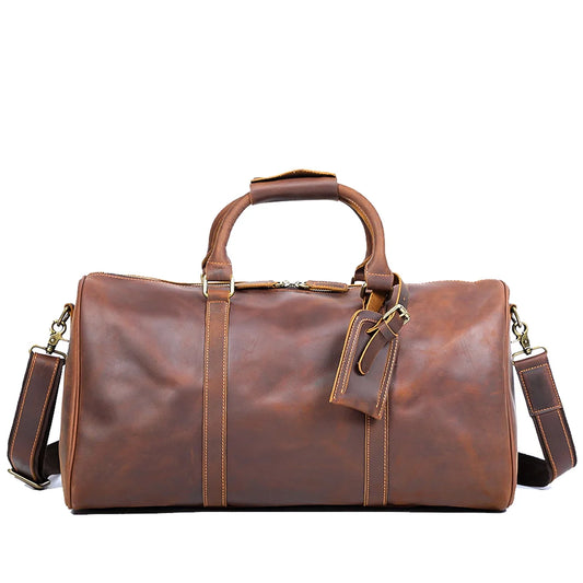 Brown Leather Weekender Bag | JANEIRO