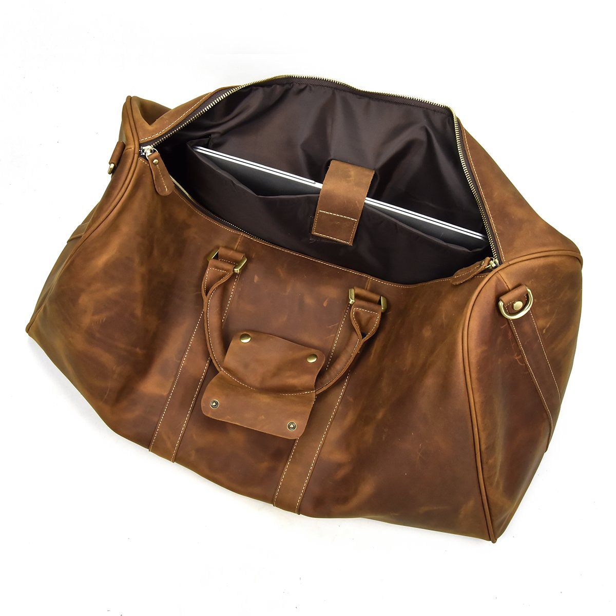 Brown Leather Holdall | SANTIAGO