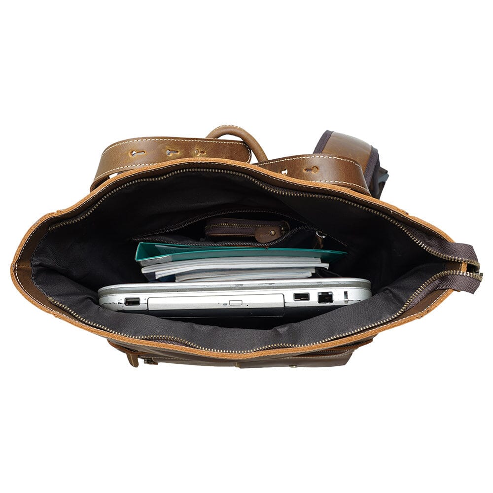 Leather Laptop Bookbag | VINSON