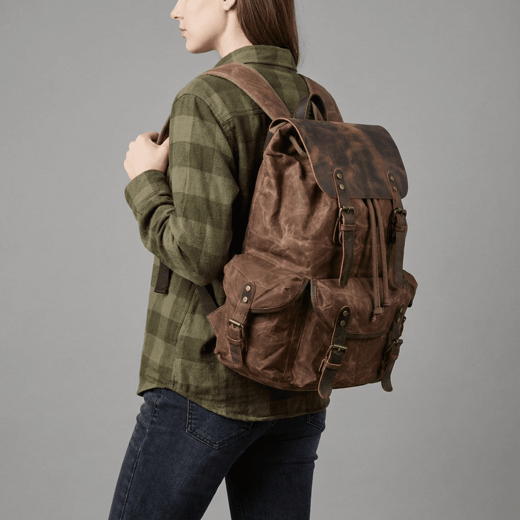 Canvas Leather Backpack | MALMÖ