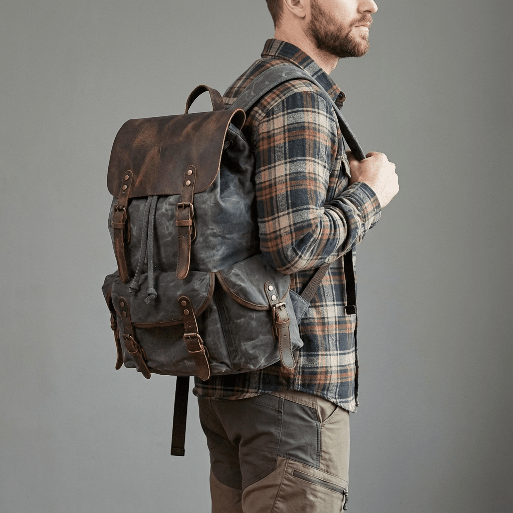 Canvas Leather Backpack | MALMÖ