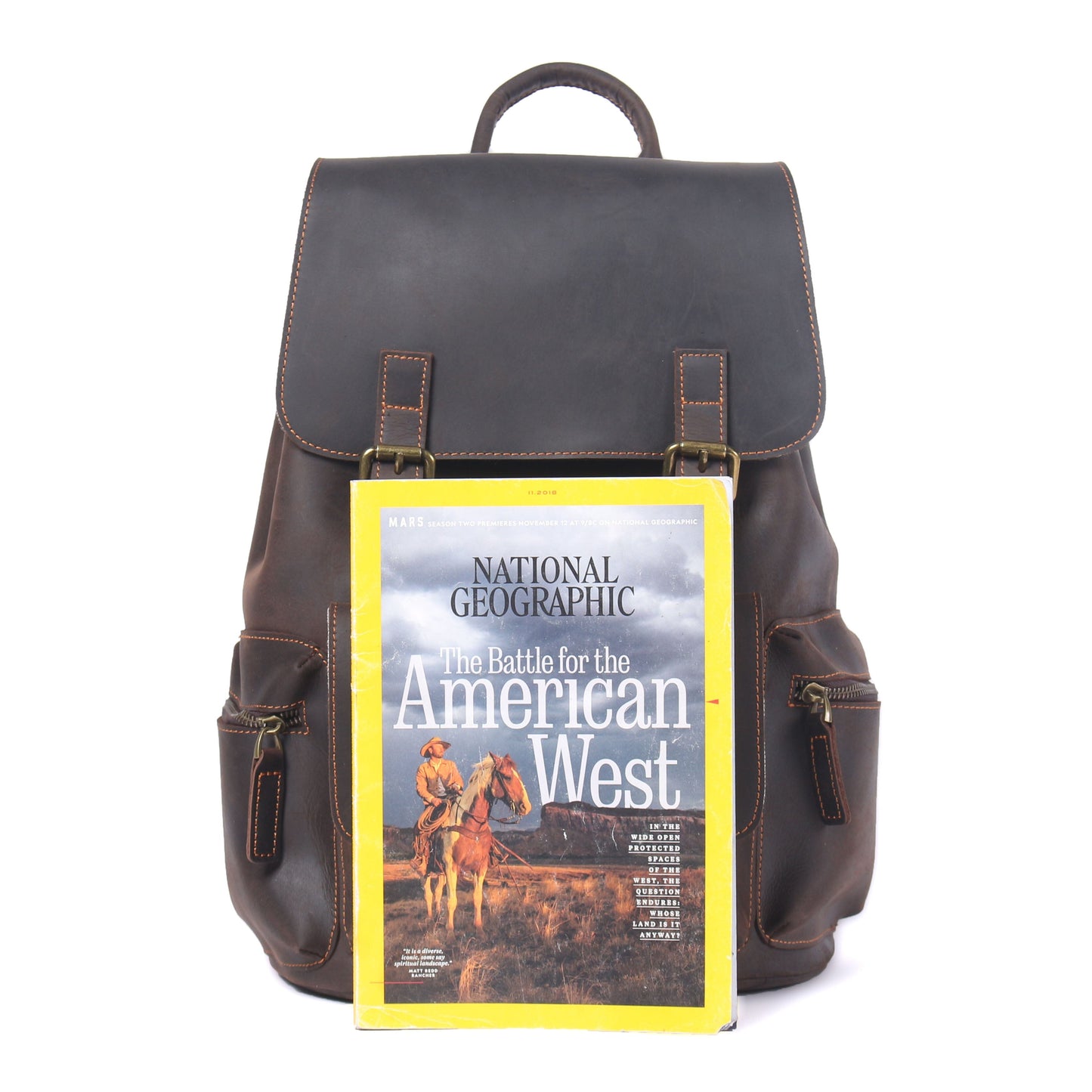 Leather Drawstring Backpack | DASHAN
