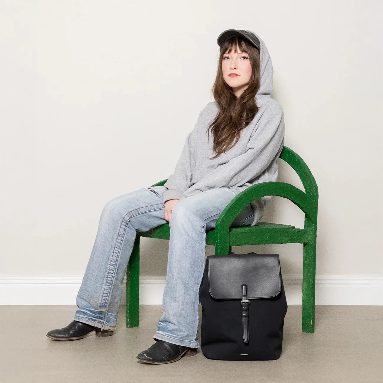 Leather Lid Backpack 14"