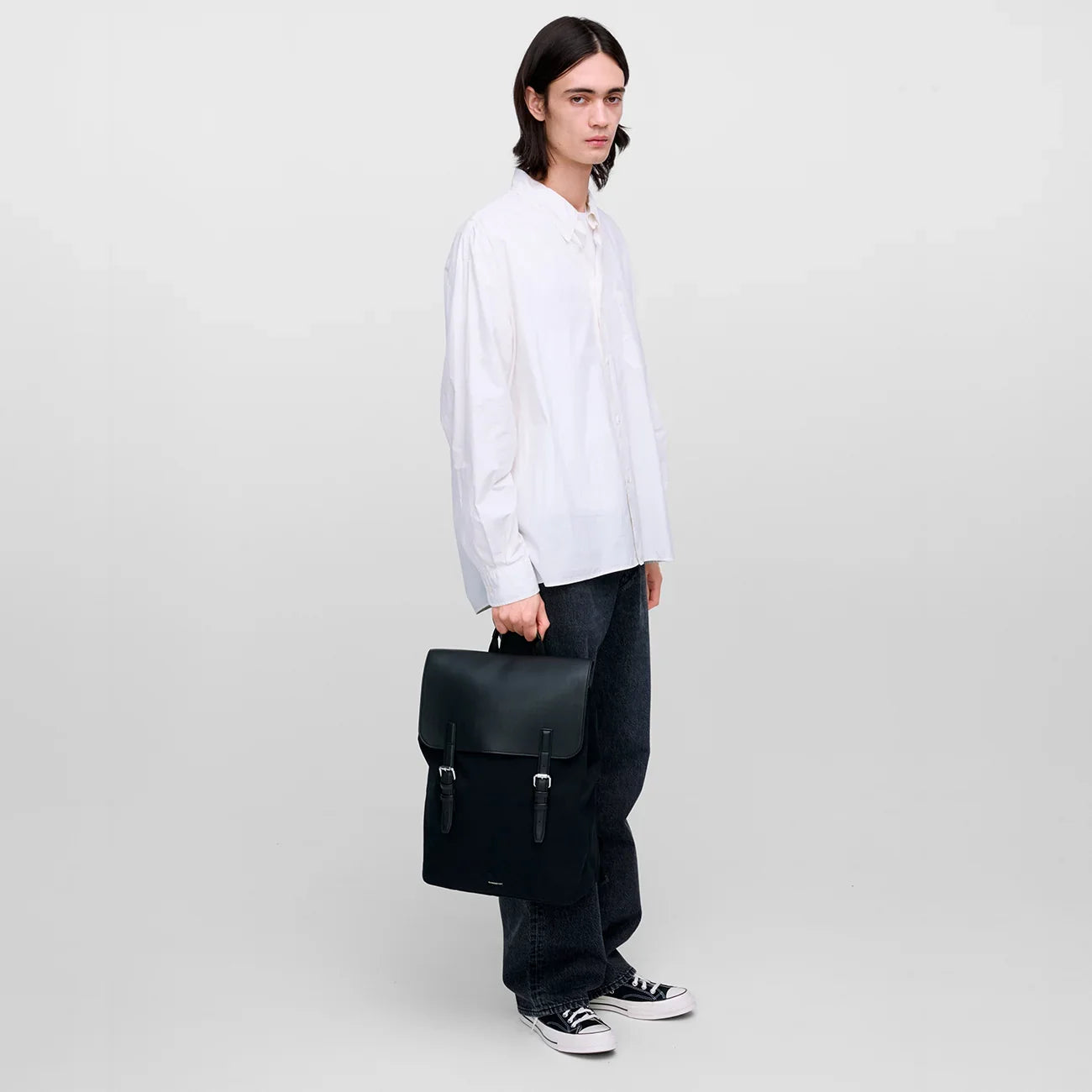 Leather Lid Backpack 16"