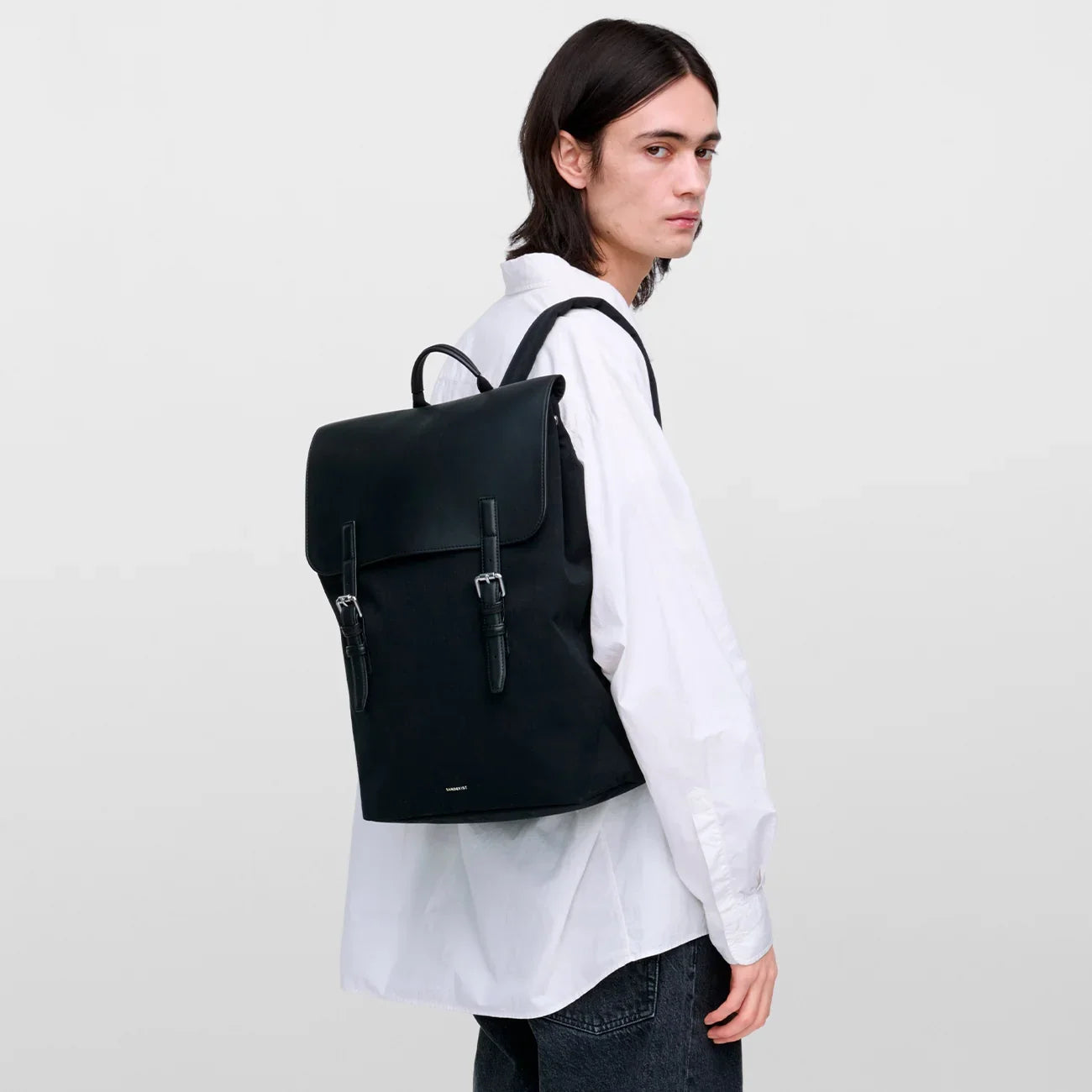 Leather Lid Backpack 16"