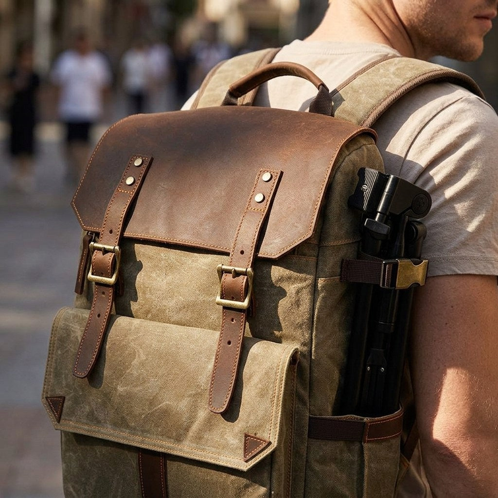 Waxed Canvas Camera Backpack | ALGONQUIN