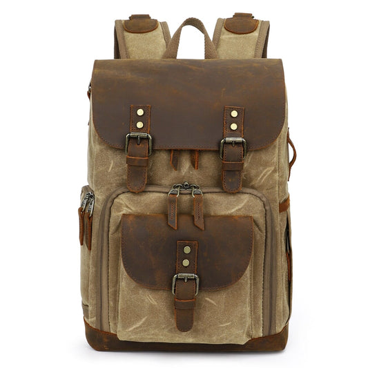 Vintage Leather Camera Backpack | DENALI