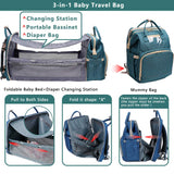Waterproof Mummy Bag Diaper Bag Travel Backpack Foldable Crib Baby bed
