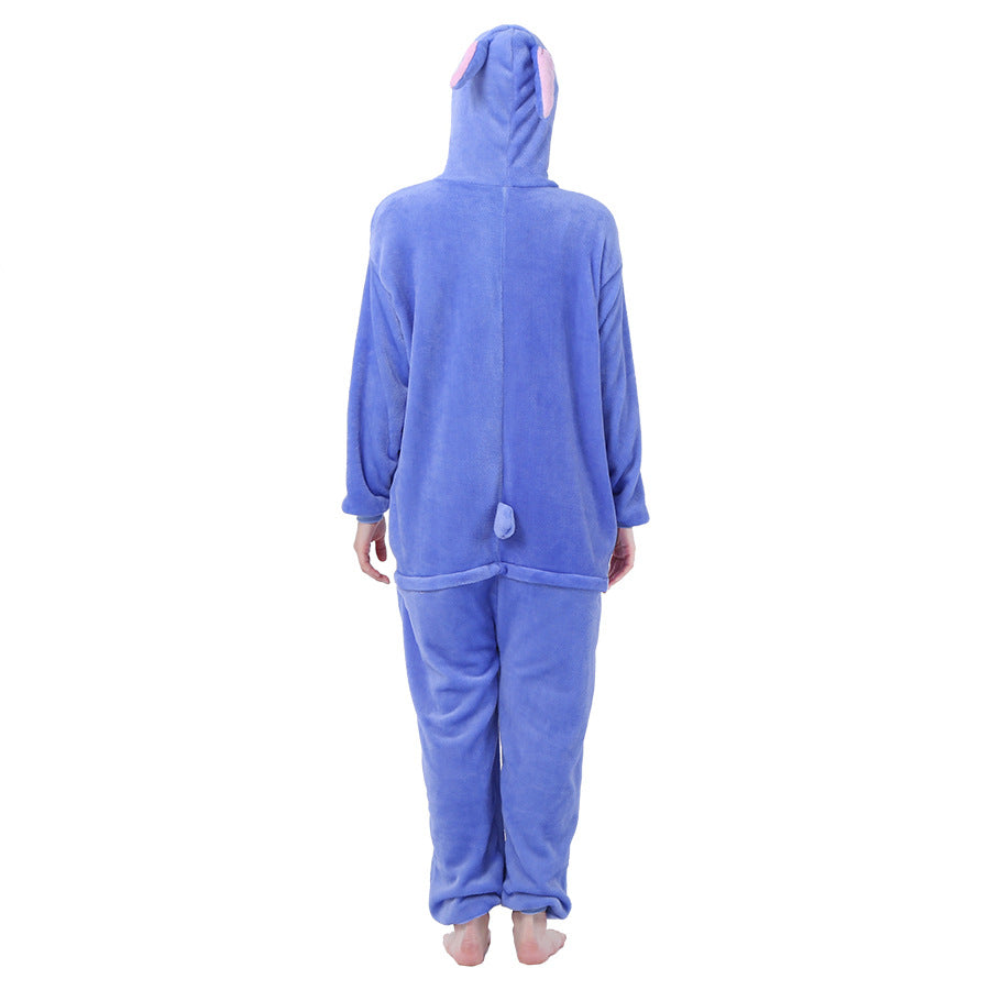 Stitch Jumpsuit  Funny Flannel Warm Soft Overall Pijama Stitch Onesie Cosplay
