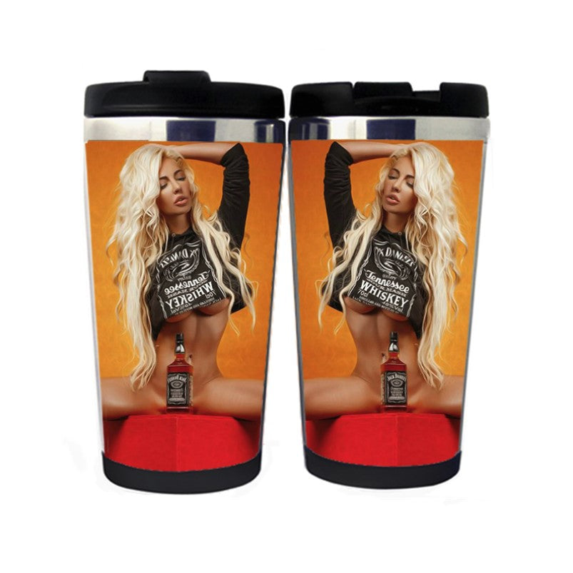 Whiskey Sexy Girl Mug Coffee Mug Beer Tumbler Stainless Steel Camping Sports Drink Bottle Funny Gifts Christmas Gifts