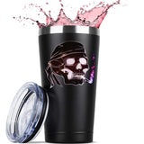 স্কাল স্মোকিং কফি মগ 20 OZ স্টেইনলেস স্টীল টাম্বলার ইনসুলেটেড মজার ভ্রমণ মগ অভিনব উপহার