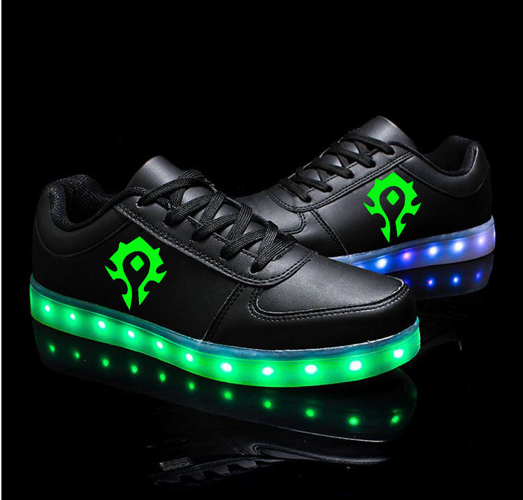 World of Warcraft Light Up Shoes Flashing LED Luminous Shoes Low Top Unisex Shoes