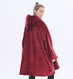 Winter Warm TV Pocket Hooded Blankets Sofa Cozy Blanket Sweatshirt