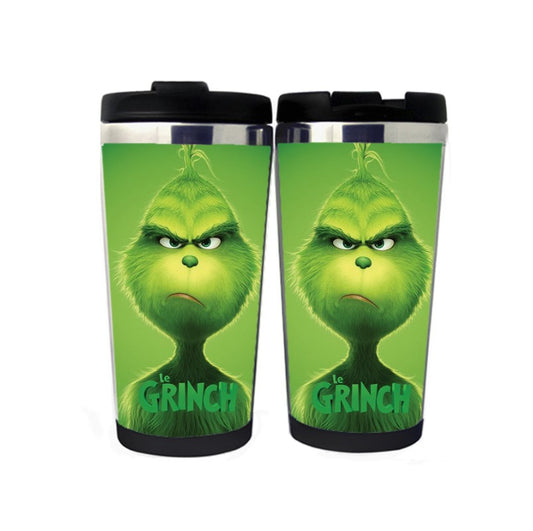 Novelty Funny Grinch Coffee Mug Travel Mug Stainless Steel Insulated Tumbler 400ml Coffee Tea Water Cup Novelty Gifts Christmas Gifts