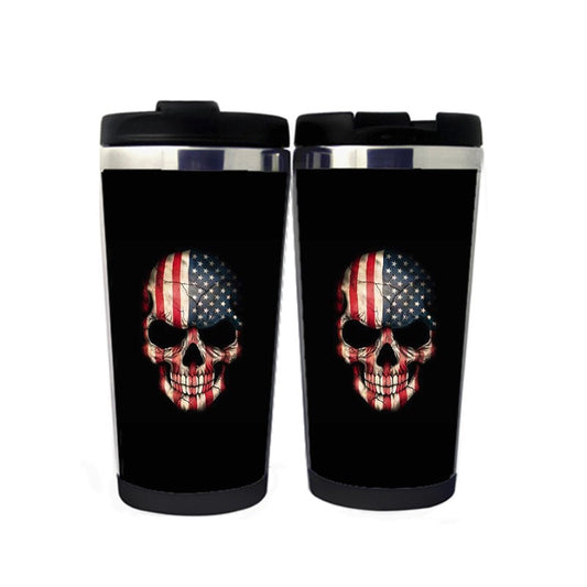 American Flag Skull Mug