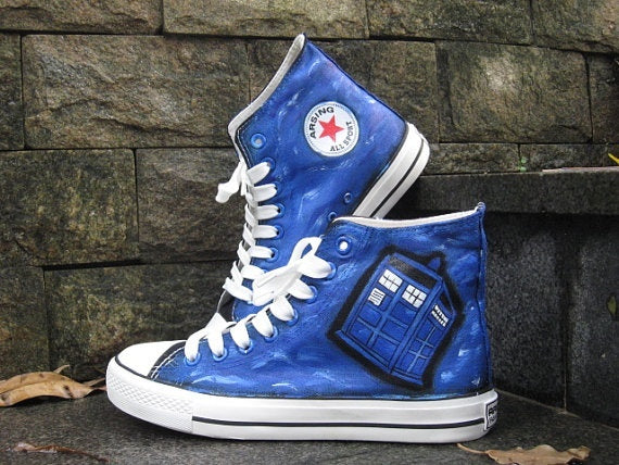 ডাক্তার যারা জুতা হাতে আঁকা ক্যানভাস sneakers হাত আঁকা ক্যানভাস অবসর জুতা উচ্চ শীর্ষ জুতা