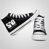 SAO Hand Pianted Shoes Sneaker High Top Canvas Shoes