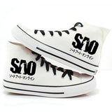 SAO Hand Pianted Shoes Sneaker High Top Canvas Shoes