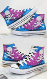 Galaxy Skull High Top Canvas Shoes Luminous Sneaker Sports Skull Shoes