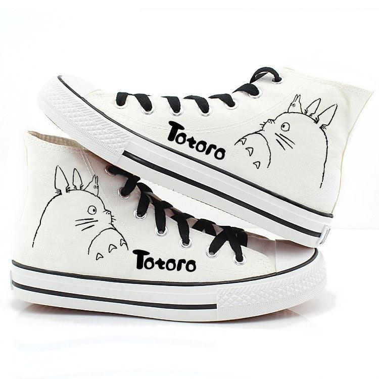 Totoro হাতে আঁকা জুতা ক্যানভাস জুতা sneakers ক্রীড়া জুতা উপহার