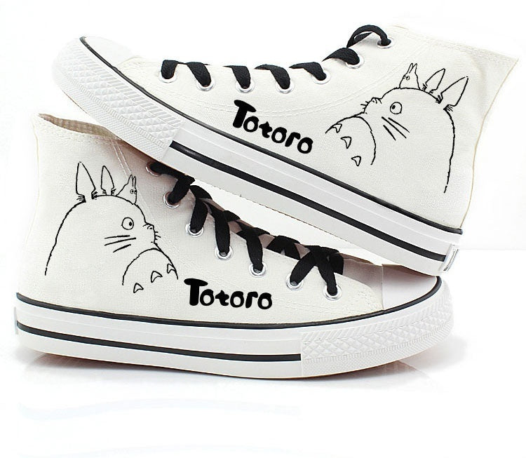 Totoro হাতে আঁকা জুতা ক্যানভাস জুতা sneakers ক্রীড়া জুতা উপহার