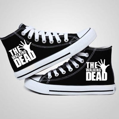 The Walking Dead Hand Painted Canvas Shoes,Outdoor Leisure Fashion Sneakers,Unisex Casual Shoes