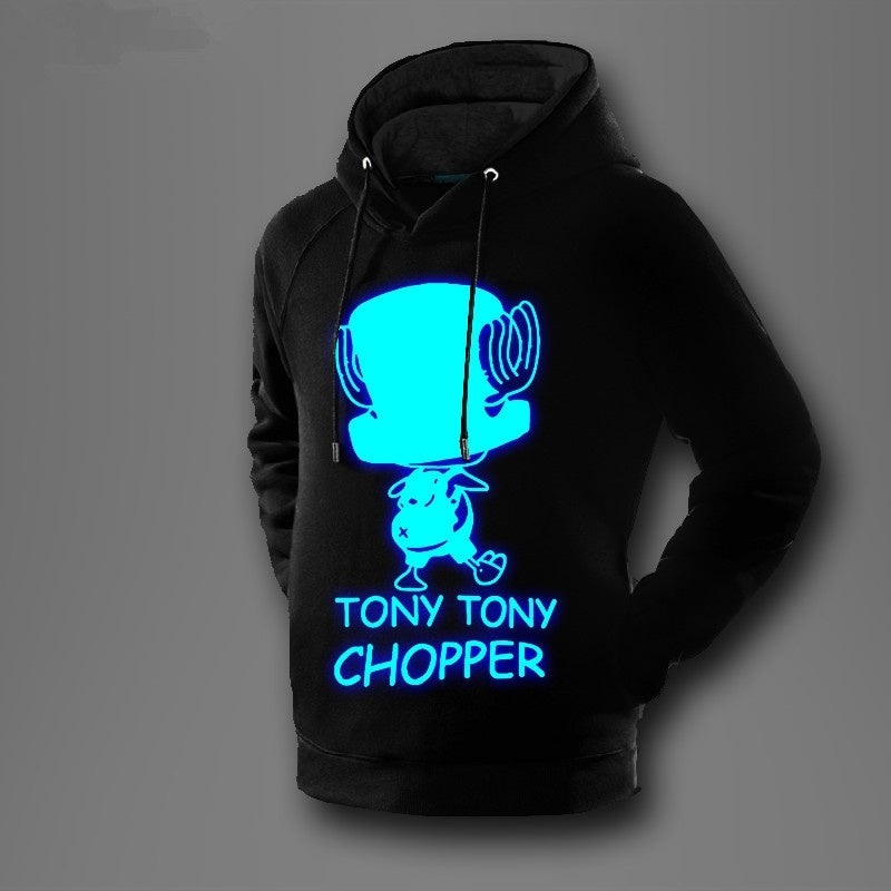 Luminous One piece Chopper Unisex Mens And Womens Onesie Hooded Sweatshirts Lovers Sweater