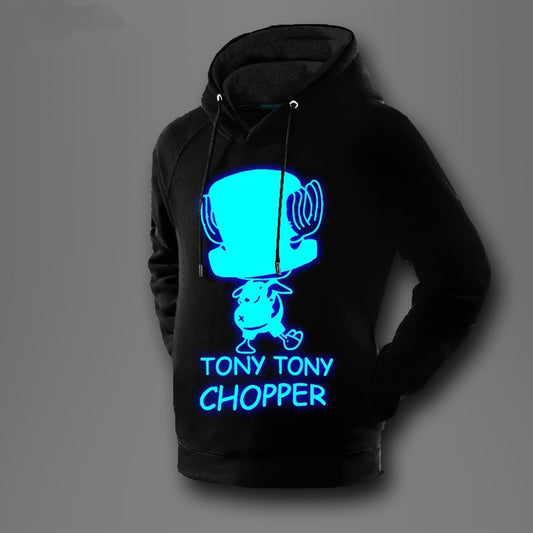 Luminous One piece Chopper Unisex Mens And Womens Onesie Hooded Sweatshirts Lovers Sweater