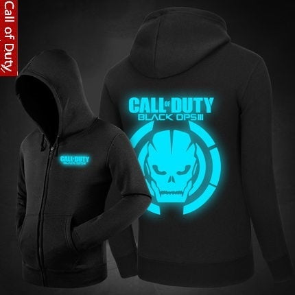 Luminous Call of Duty Unisex  Zipper Hooded Cardigan Sweater,Stree Fashion Sports Coat,Cool Hoodie Sweater Coat